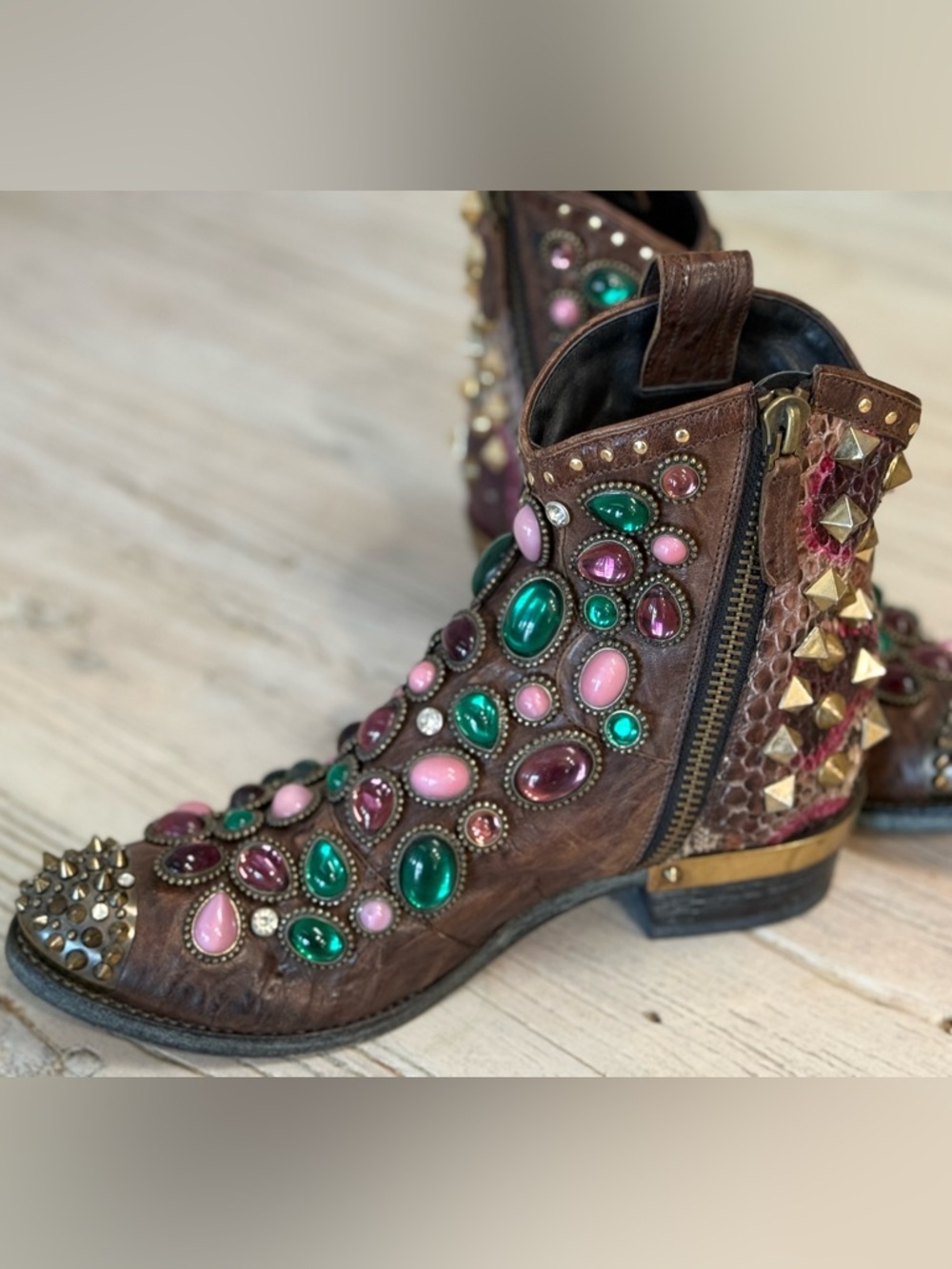 Baldan Designer Rhinestone Boots Hand Crafted size 41 - Picture 8 of 16